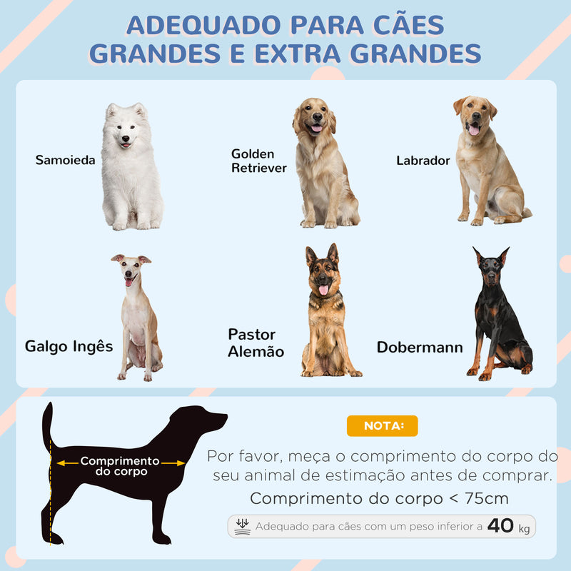 Casa para Cães com Cobertura Exterior 110x75x87 cm Cama Elevada para Animais de Estimação com Almofada e Janelas de Malha para Cães Grandes Cinza