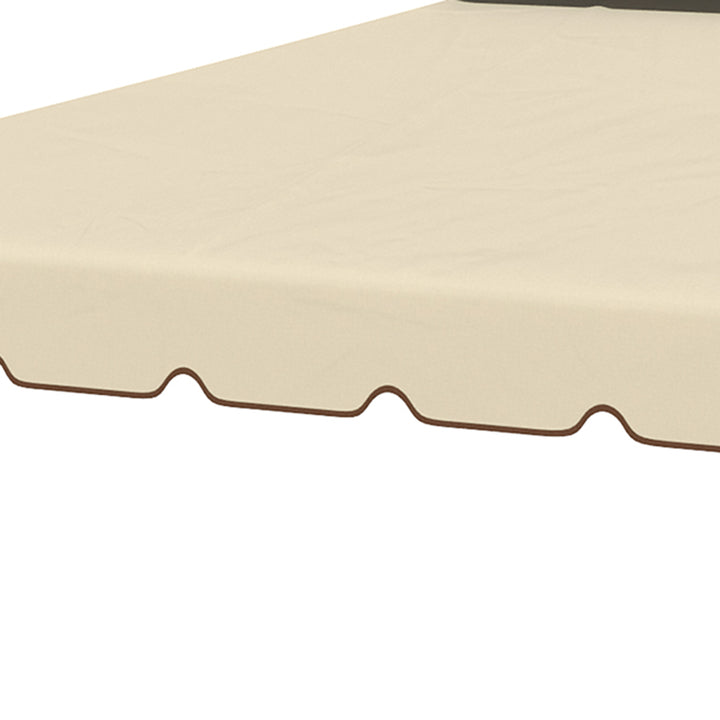 Toldo de Substituição para Pérgola 2,96x2,96m Teto de Substituição para Pérgolas Exterior com Duplo Teto e 8 Orifícios de Drenagem Bege