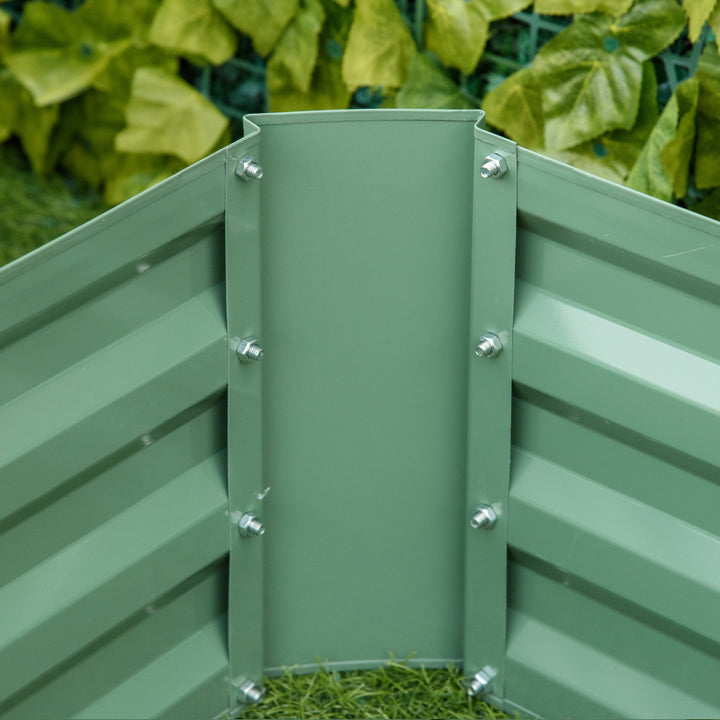 Conjunto de 2 Caixas de Plantio de Aço Caixa de Plantio Quadrada para Cultivos de Plantas Flores Pátio Exterior 100x100x30cm Verde