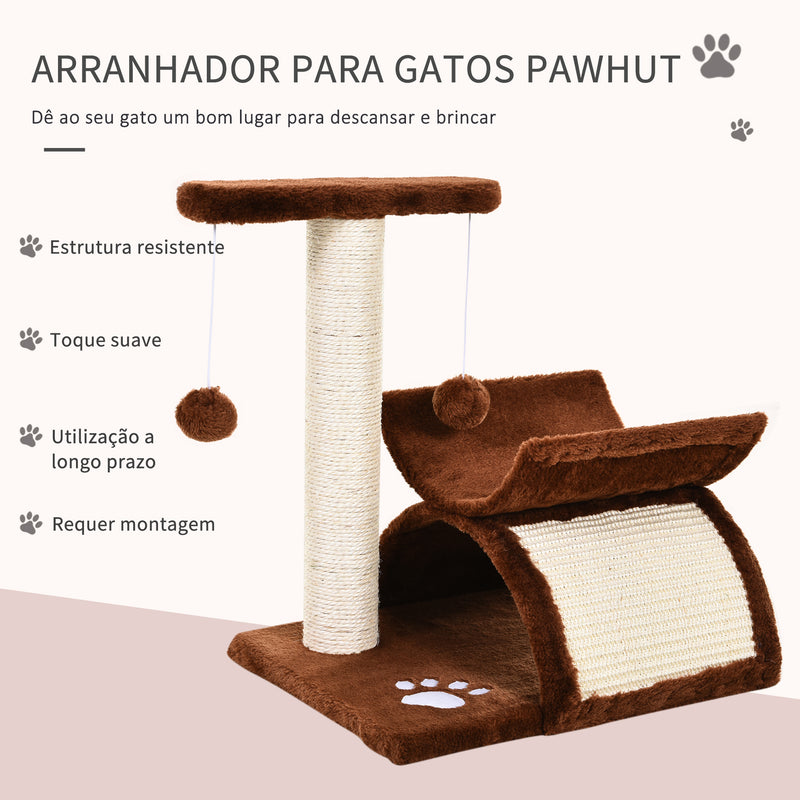 Raspador para Gatos Centro de atividades Sisal Natural 40x30x43cm