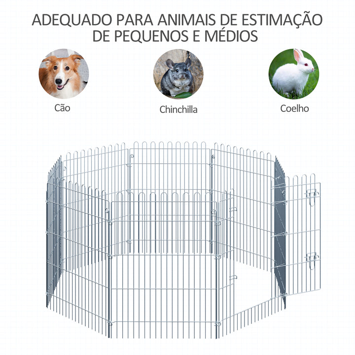 Parque para animais de estimação 63x91 cm Prata