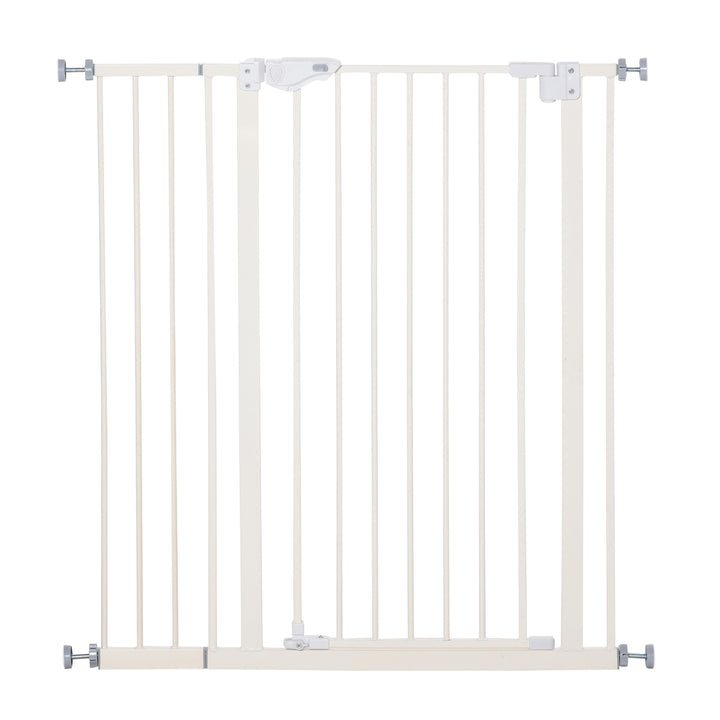 Barreira de Segurança para Portas e Escadas Barreira para Animais de Estimação com Fechadura Automática Extensível 17,5cm Metal 92-102x104,1cm Branco