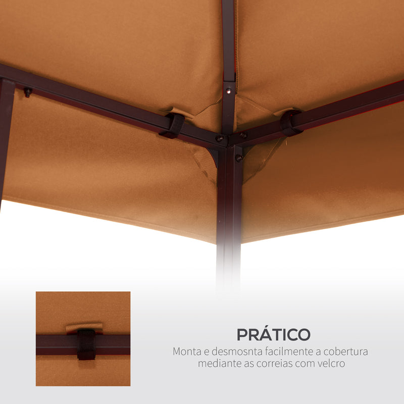 Toldo de Substituição 3x3m para Pérgolas Toldo de Substituição de Pérgolas de Jardim Terracota