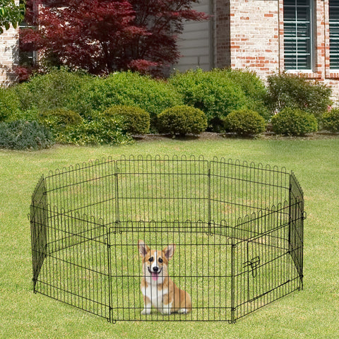 Parque para cães e outros animais de estimação com 8 vedações 71x61 cm Metal