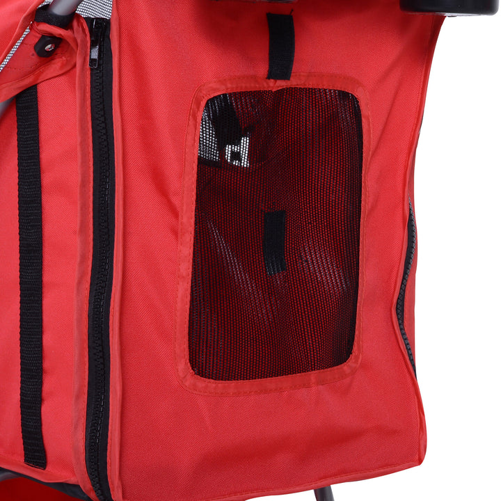 Carrinho dobrável para animais de estimação 84x48x95cm Rodas para carrinho de gato para cão Girar 360º com freio