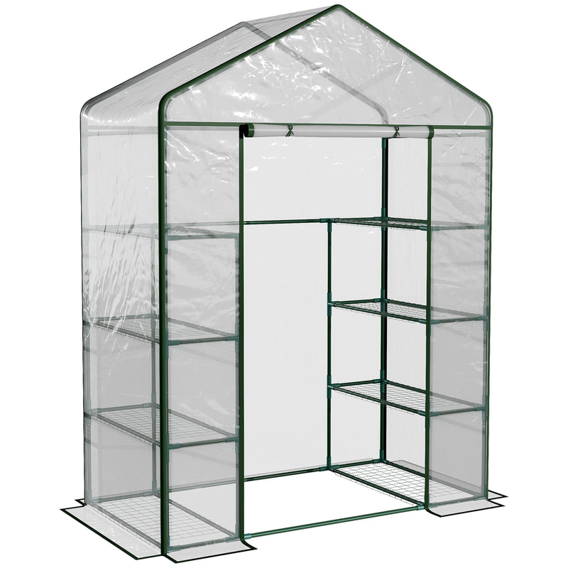 Estufa de jardim Cabana para colheitas Plantas Tomates Flores 143x73x195cm Tampa de tubo de aço PVC