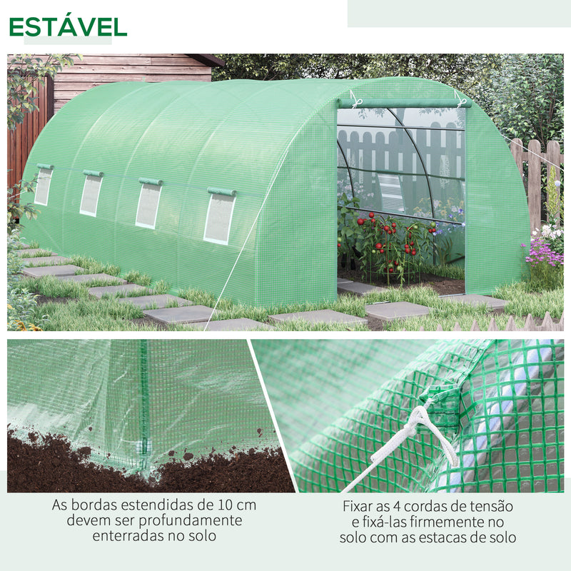 Outsunny Estufa de Jardim para Planta - Cor: Verde - Aço e Polietileno - 6 x 3 x 2 m