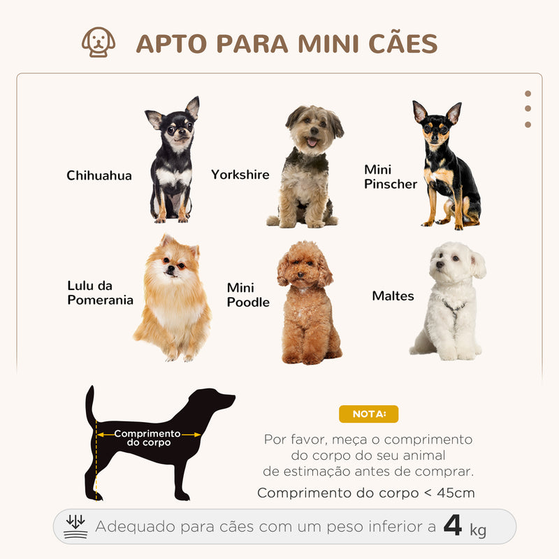 Cama para Cães Gatos Estofada em Couro PU Cama para Animais de Estimação Pequenos Amovível e Lavável com Zíper 58x49x14,5cm Preto