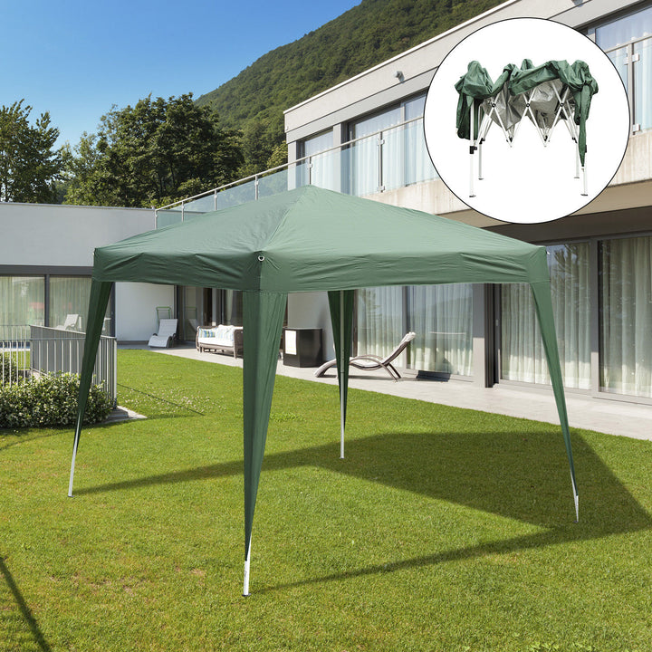 Tenda Dobrável 297x297x250 cm Tenda para Jardim Campismo Festas Eventos Aço e Oxford Verde