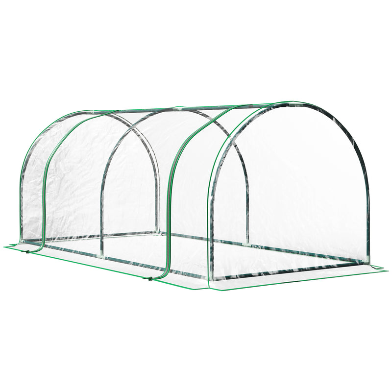 Estufa 200x100x80cm para Jardim Terraço Cultivo de Plantas Estufa com Estrutura de Aço Cobertura PVC Transparente