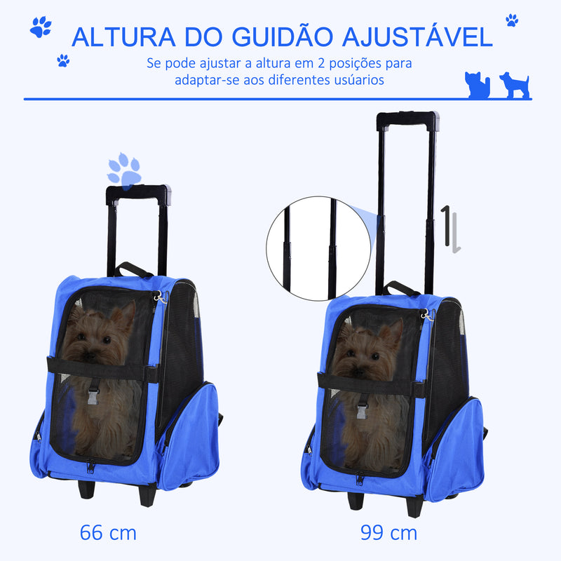 Carrinho transporte cães 2 em 1 Mochila Carrinho 36x30x49 cm Mascote Cão Gato