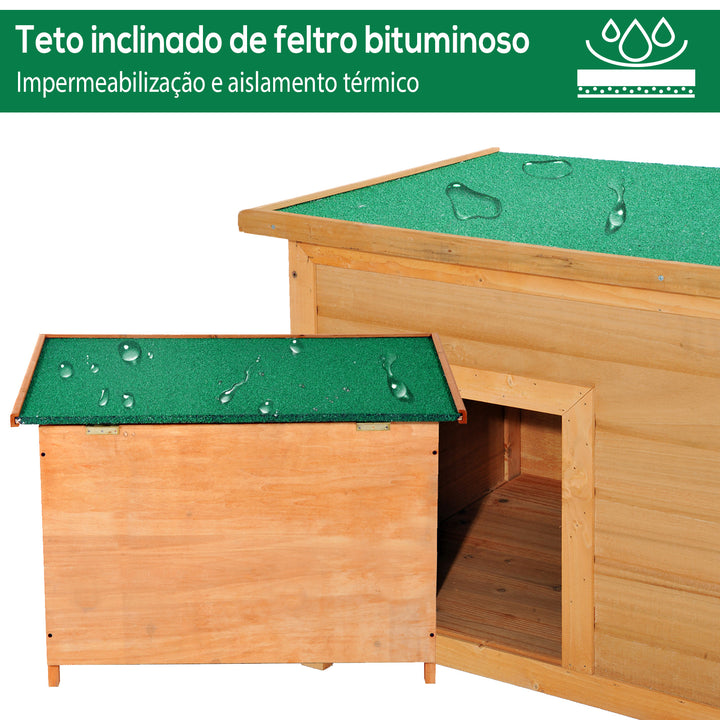Casota para Cão Madeira Amarelo 85x58x58 cm