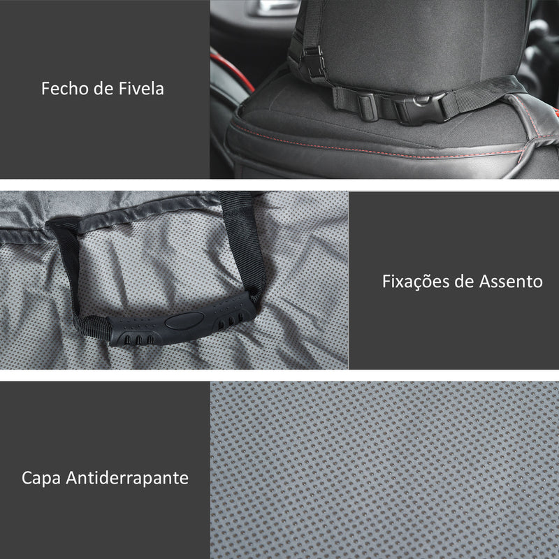 Capa de Assento Dianteiro de Carro para Cães Protetor Antiderrapante com Fixação e Correia Envolvente para Caminhões Furgões SUV 105x46cm Cinza