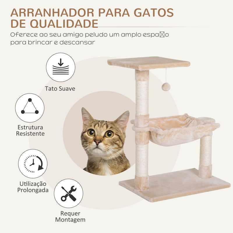 Árvore de raspador grande Raspador para gatos Centro de Atividades Plataforma Cabana de sisal natural 50x36x70cm