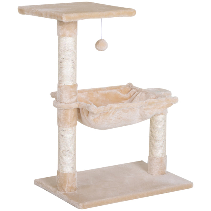 Árvore de raspador grande Raspador para gatos Centro de Atividades Plataforma Cabana de sisal natural 50x36x70cm