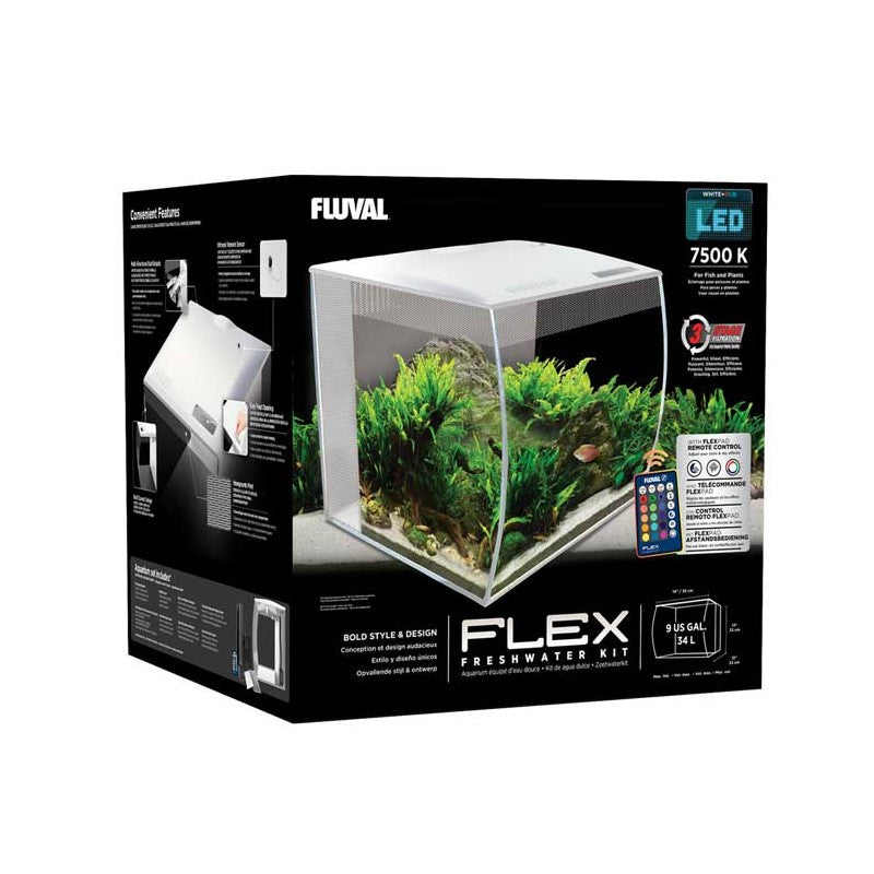 KIT DE AQUÁRIO FLUVAL FLEX, Blanco, 34L