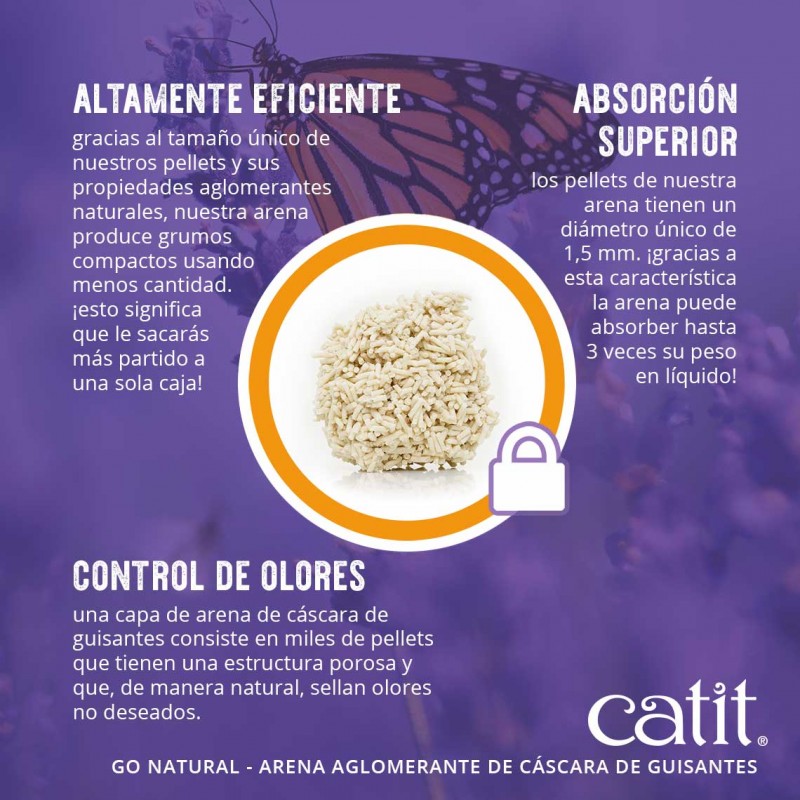 Catit Go Natural! Arena Guisantes, Vainilla 14L