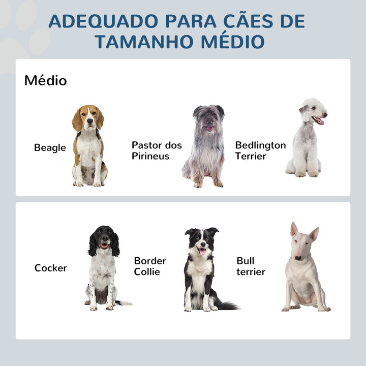 Comedouro Elevado para Cães Médios com 2 Tigelas de 2000ml de Aço Inoxidável Comedouro Alto para Cães com 1 Gaveta 60x30x24cm Cinza