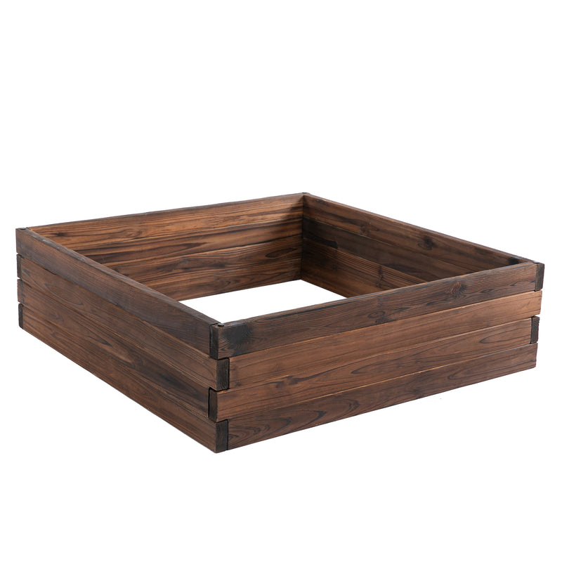 Floreira de Abeto maciço Canteiro de jardim para Cultivo de Plantas 80x80x22,5 cm Castanho