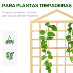 Floreira de Madeira com Treliça Floreira com Treliça Tecido não Tecido e 2 Orifícios de Drenagem para Cultivos de Verduras Plantas Flores 60x43x147 cm Madeira