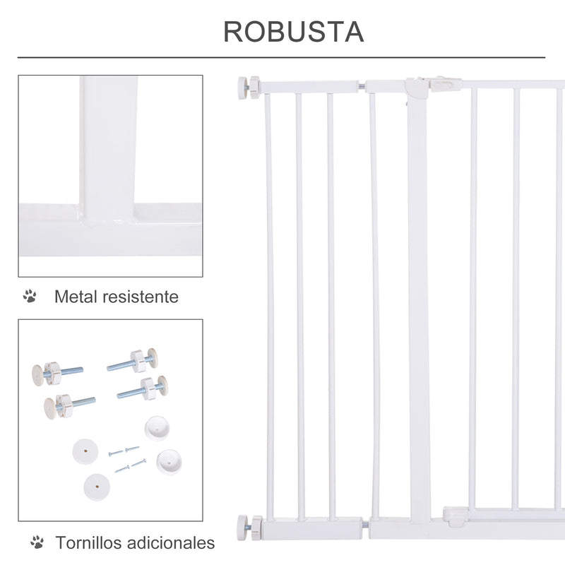 Barreira para Animais Barreira de Segurança Extensível Portas e escadas metálicas para cães e bebês Barreira de Porta 72-107x76cm