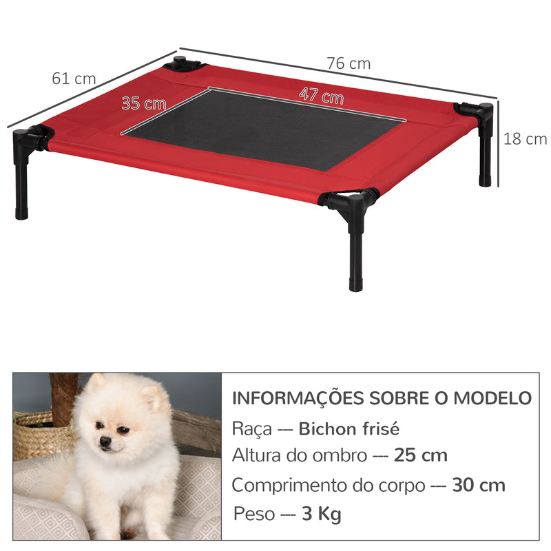 Cama para Animais de Estimação Tecido Cinzento 76x61x18cm