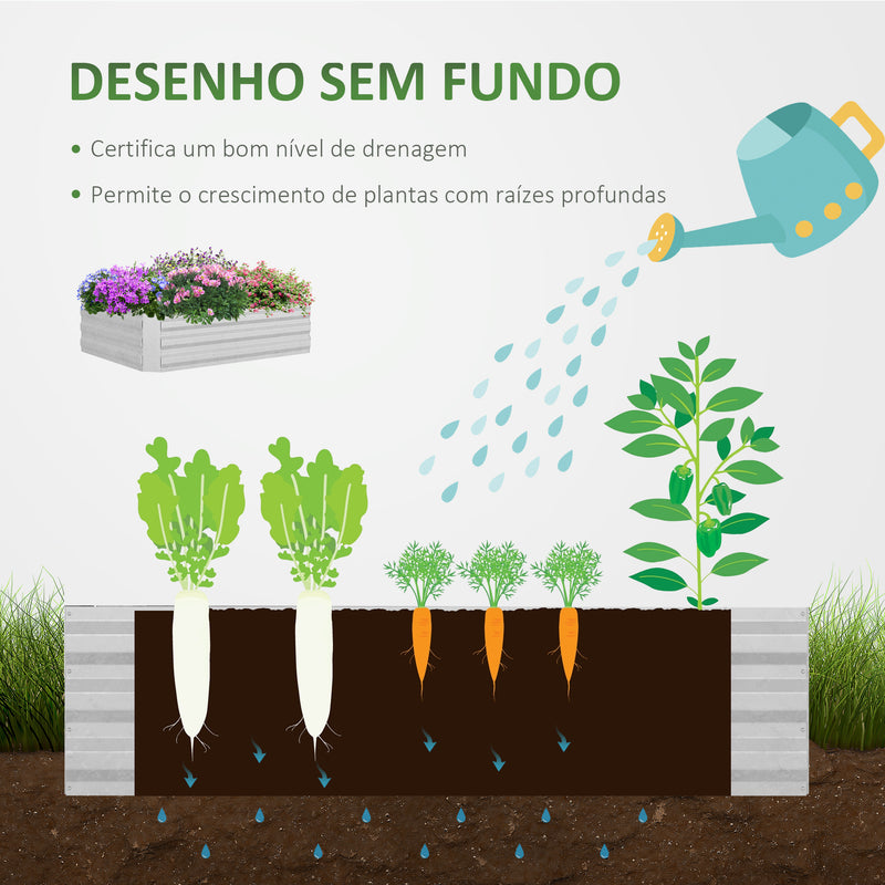 Estufa de Jardim Pequeno Tipo Casa com Caixa de Plantio de Aço Interior Janela Enrolável e Cobertura de PE 40g/m² para Cultivos de Plantas Flores 127x95x92cm Branco