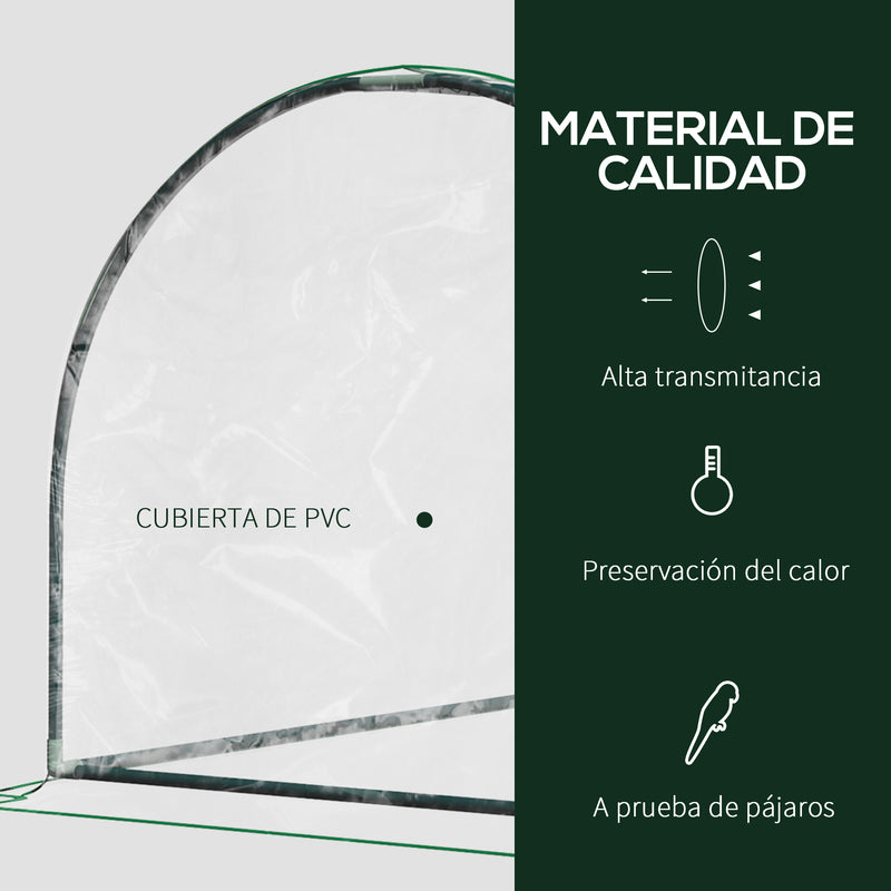 Estufa 200x100x80cm para Jardim Terraço Cultivo de Plantas Estufa com Estrutura de Aço Cobertura PVC Transparente