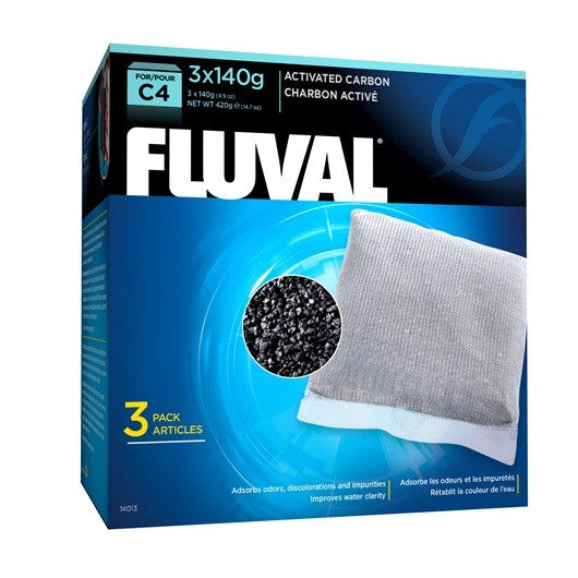 Fluval Carbón Activado C4, 3uds