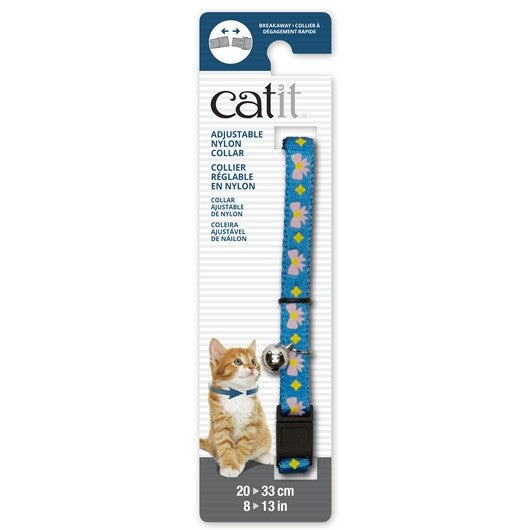 Catit Collar Breakaway, Azul con Lazos Rosas