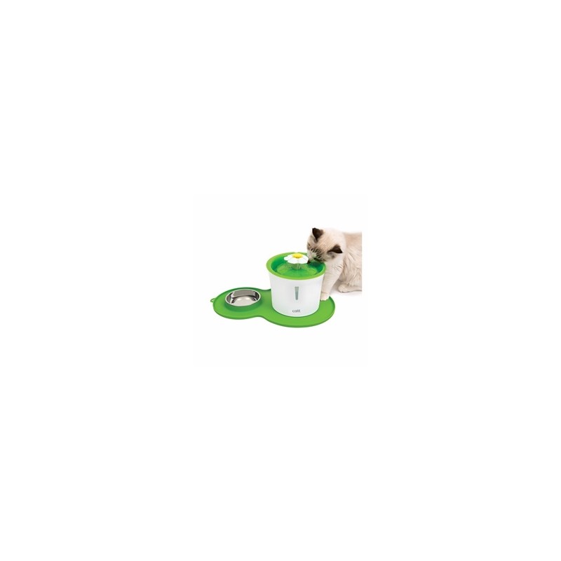 Catit Flower Fountain+Alfombrilla y Comedero, 3L