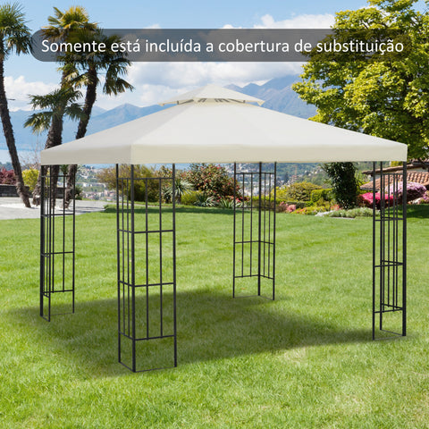Toldo de Substituição 3x3m para Pérgolas Toldo de Substituição de Pérgolas de Jardim Creme