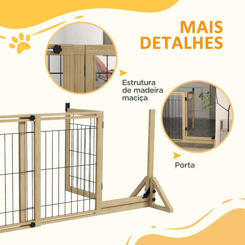 Barreira de Segurança para Cães de Madeira Barreira para Animais de Estimação Extensível de 2 Painéis com Pés de Apoio Triangular para Porta Corredor Escada 112-159x44x70 cm Madeira