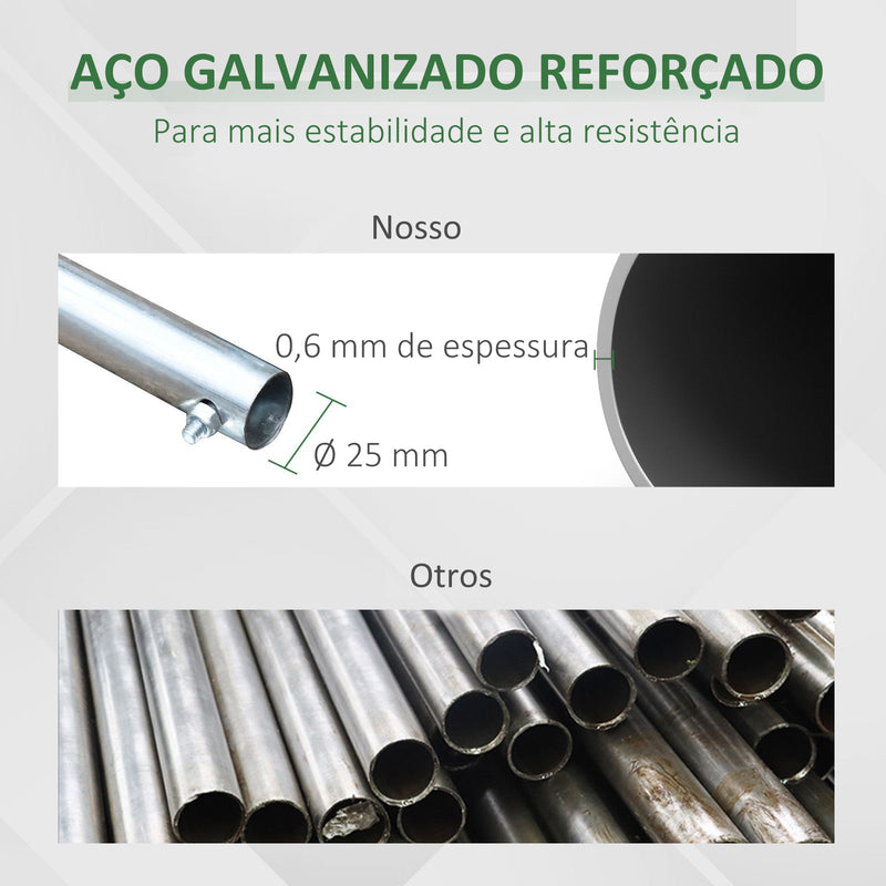 Estufa Tipo Túnel 300x200x200 cm com Porta e Janelas Estufa de Jardim Grande com Cobertura de PE e Metal Galvanizado para Cultivos de Plantas Verduras Verde