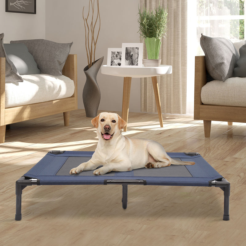 Cama de animal de estimação ou cachorro para terraço e jardim ao ar livre - Azul - 91,5x76,2x18 cm