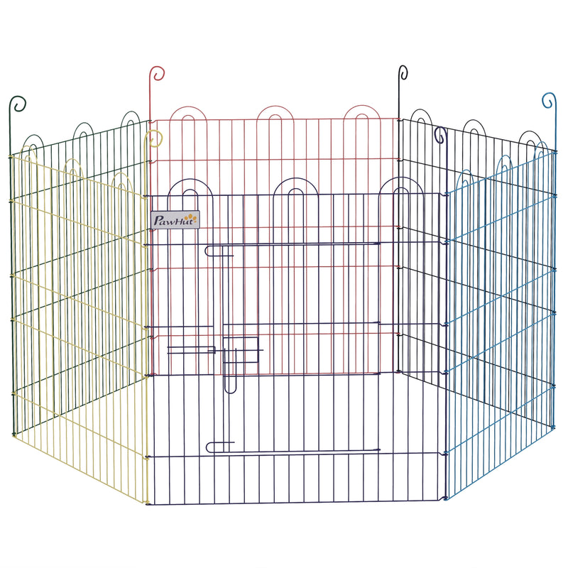 Parque para Animais de Estimação Parque para Cães Dobrável com 6 Painéis para Jardim Pátio Exterior Ø120x60 cm Multicor