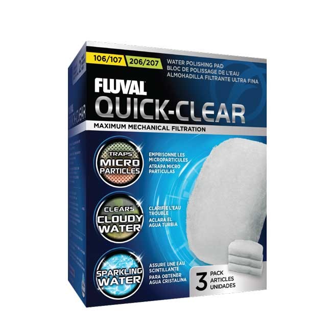 Fluval Quick Clear Foamex Fino 107/207, 3uds