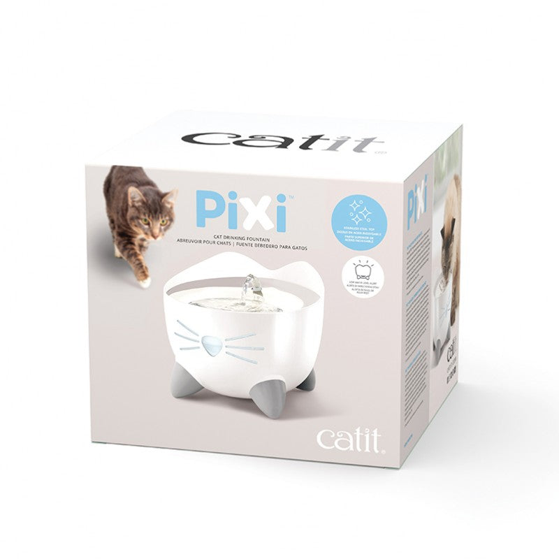 Catit PIXI Fuente Acero Inoxidable Blanca, 2,5L