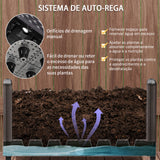 Floreira de Plástico com Rodas Floreira de Jardim com Orifícios de Drenagem para Cultivo de Plantas em Exterior Pátio 50x50x33cm Marrom