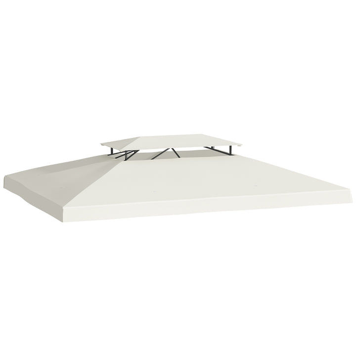 Toldo de Substituição 4x3m para Pérgola de Jardim Cobertura de Substituição para Pérgola de 2 Níveis Respirável com 8 Orifícios de Drenagem para Pátio Exterior Bege