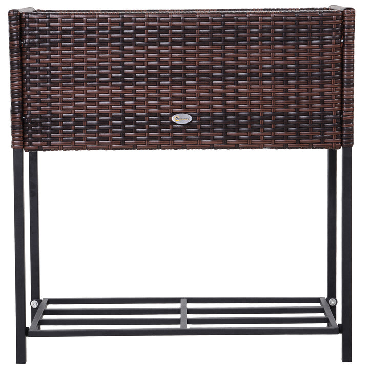 Floreira ao ar livre para jardim urbano Varanda alta com floreira retangular com prateleira 70x30x72 cm