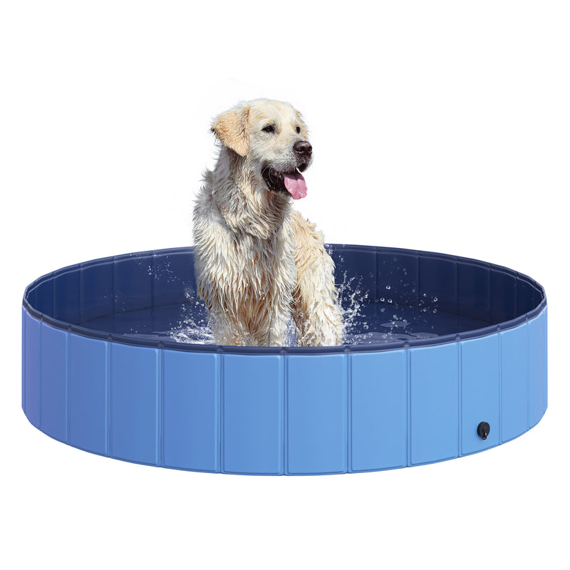 Banheira dobrável para cães piscina para animais de estimação PVC antiderrapante resistente ao desgaste Adequado para interior e exterior Ø140x30cm azul