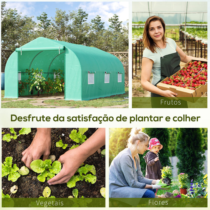 Estufa de jardim ou Terraço para cultivo de Plantas e Sementes – Cor verde - 450x300x200 cm