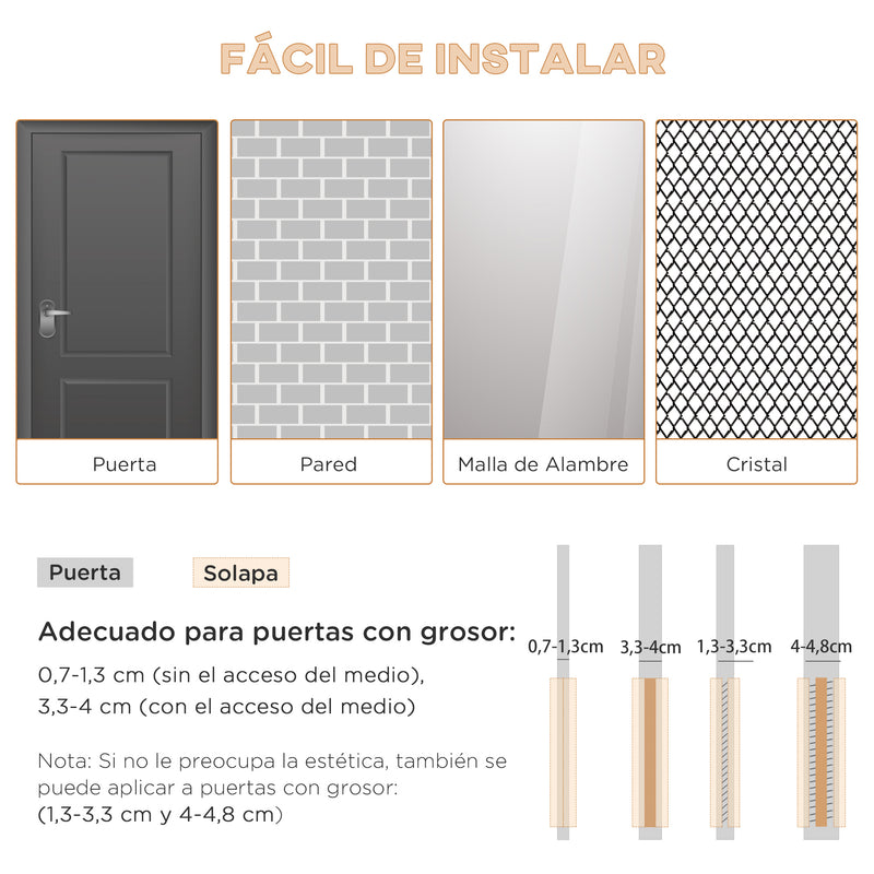 Porta para Cães e Gatos com Fechadura Magnética 2 Vias de Sistema de Bloqueio Porta para Animais de Estimação para Entrada e Saída Fácil de Instalar 38,6x5,5x52cm Branco