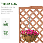 Floreira com Treliça de Madeira Caixa de Plantio com Suporte para Plantas Trepadeiras para Cultivo de Plantas Flores Terraço Jardim Exterior 76x36x170cm Marrom