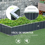 Caixa de Plantio de Aço Inclui Luvas Caixa de Plantio Retangular para Cultivos de Plantas e Flores para Terraço Balcão Exterior 174x90x30 cm Cinza