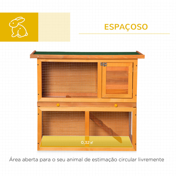 Coelheira de Madeira para pequenos animais de estimação fácil de limpar e montar Amarelo e verde 90x45x80 cm