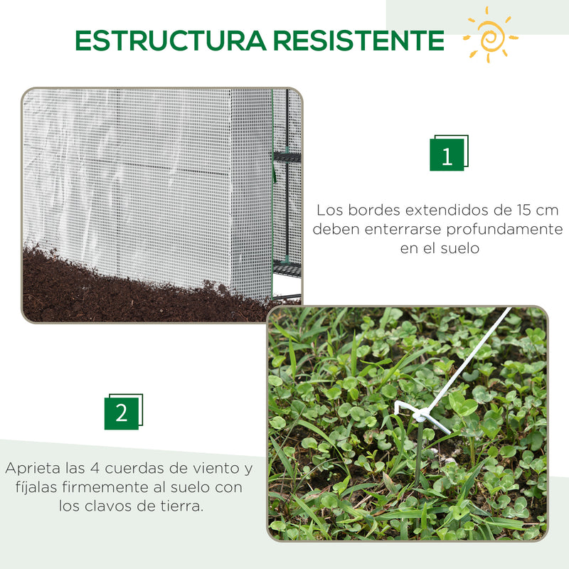 Estufa de Jardim Estufa Caseira com 4 Prateleiras Porta Enrolável Cobertura de PE 140g/m² e Estrutura de Aço para Cultivos de Plantas Flores 120x186x190cm Branco