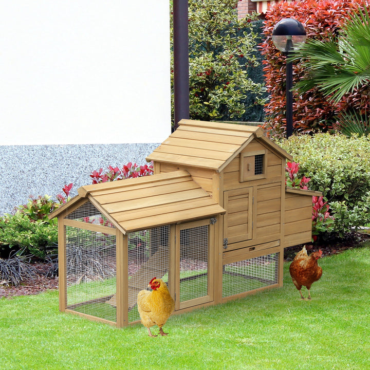 Galinheiro Jardim com área interna e externa de Madeira de abeto 150,5x54x87 cm
