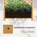 Floreira de Jardim com Treliça Caixa de Plantio com Suporte para Plantas Trepadeiras para Cultivo de Plantas Flores para Pátio Terraço Varanda 90x45x180cm Madeira